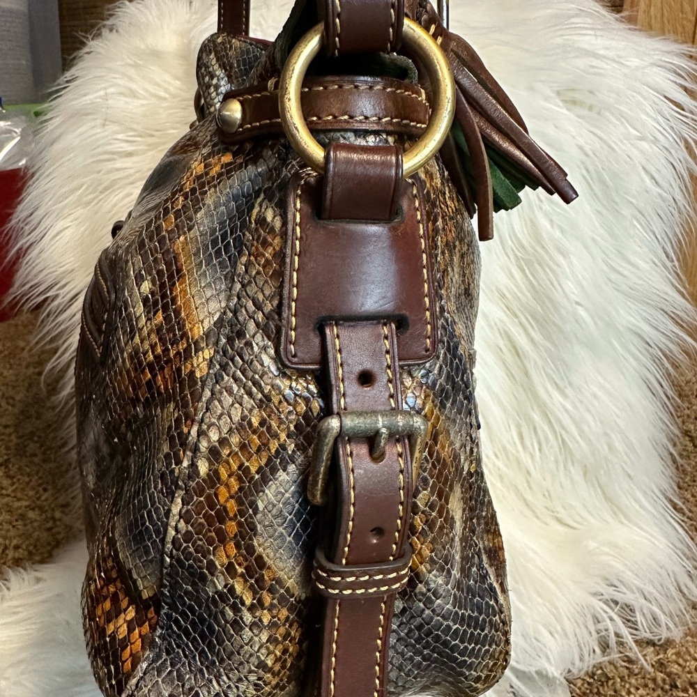 Dooney and Bourke Python Embossed Python Satchel Multicolor - Picture 6 of 15
